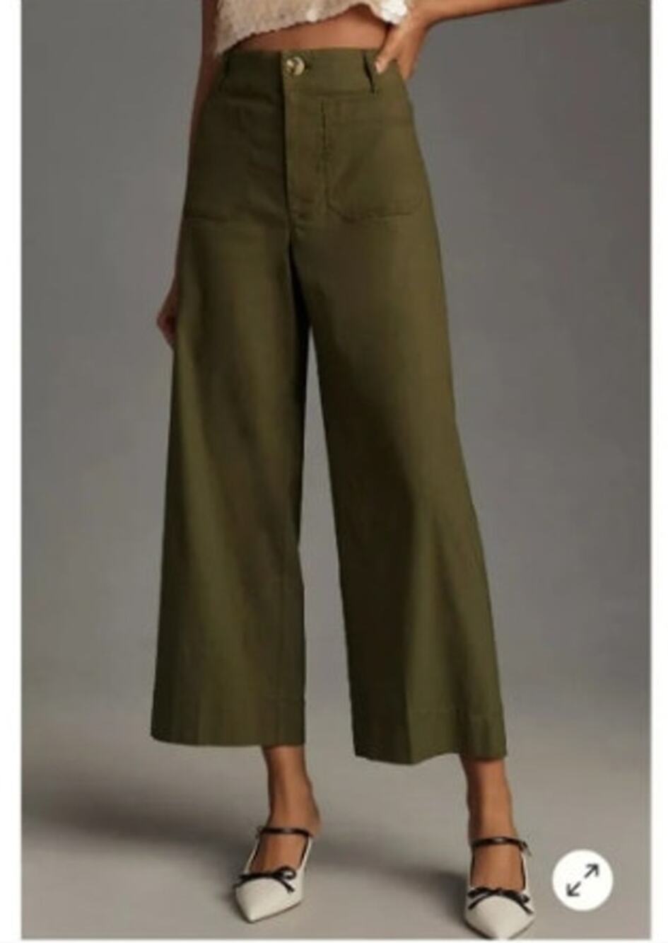 Maeve Anthropologie The Colette Green Wide Leg Pants Size 30 In Holly